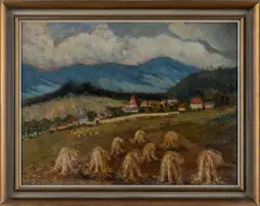 Stanislav Lolek, Field with Sheaves, First half of 20th century, oil on canvas