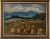 Stanislav Lolek, Field with Sheaves, First half of 20th century, oil on canvas