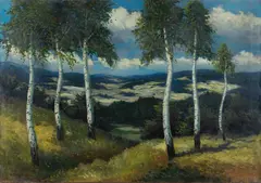 Ota Bubeníček, Landscape with Birches, First third of 20th century, oil on canvas