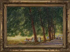 Karel Langer, In the Shadow of Trees, Around 1910, oil on cardboard