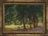 Karel Langer, In the Shadow of Trees, Around 1910, oil on cardboard