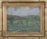 Jan Rambousek, Early Spring Near Šumava, First half of 20th century, oil on cardboard