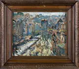 František Líbal, City Landscape, 1936, oil on cardboard