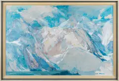 Vojtech Borecký, Blue Landscape, Second half of the 20th century, oil on hardboard