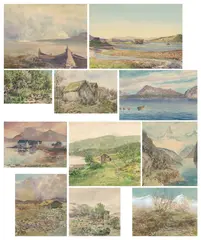 František Friedl, Convoluted Images of Norway I., 1940s, watercolour, cardboard