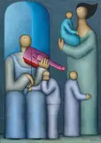 Jesus Leuus, Untitled (Familia), 1982, Acrylic on Masonite