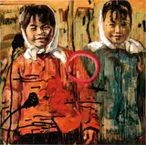 Hung Liu, Lotus Seeds, 2011, Mixed-media on panel