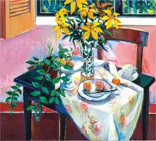 Robert Frame, Pink Still Life, Oil on canvas
