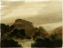 Fulvio Testa, Southern Landscape, 1983, Watercolor and ink on paper