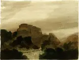 Fulvio Testa, Southern Landscape, 1983, Watercolor and ink on paper