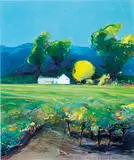 Gregory Kondos, The White Barn, Napa Valley