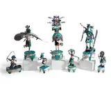 David Freeland, Jr., Kachinas (7), Silver, turquoise, and precious stones