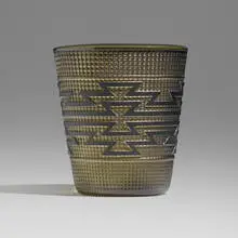 Tlingit basket by Preston Singletary, 2018, blown and sand-carved glass, sold Oct 2023