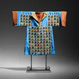 KéKé Cribbs, Petite Chemise, 1998, reverse-fired enamels, glass tiles, silk, brushed steel
