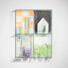 Ireland by Therman Statom, 1992, plate glass, painted and assembled glass, mixed media, sold Oct 2023