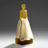 Nicholas Africano, Untitled Female (Amber Figure), c. 2013, cast glass, cloth