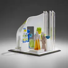 Emily Brock, Where Would We Put It?, 2002, fused and slumped glass, cast glass, powder fusing, silicone adhesive