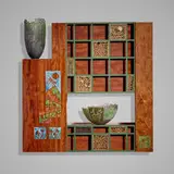 Binh Pho, Blushing Gelkanders, 2010, rosewood, cast glass, enamel, carved wood, enameled aluminum