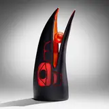 Preston Singletary, Raven Steals the Sun, 2001, hand-blown and sand-carved glass