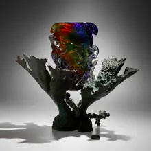 Thomas Considine, Untitled, hand-blown glass, patinated bronze