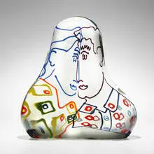 Richard Jolley, The Kiss, c. 1980, hand-blown glass