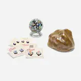 Collection of Noble Effort jewelry and forms by Richard Marquis and Ro Purser, 1986, glass, murrine, sold Oct 2023