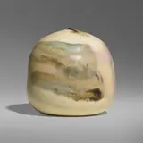 Untitled (with rattle) by Toshiko Takaezu, c. 1985, glazed porcelain, sold Oct 2023