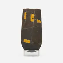 Rick Dillingham, Vase, 1981, purposefully broken and reassembled raku-fired earthenware, acrylic stand