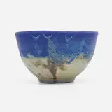 Tea bowl by Toshiko Takaezu, c. 1985, glazed porcelain, sold Oct 2023
