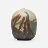 Untitled (with rattle) by Toshiko Takaezu, c. 1995, glazed porcelain, sold Oct 2023