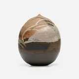 Untitled (with rattle) by Toshiko Takaezu, glazed porcelain, sold Oct 2023