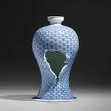 Steven Young Lee, Untitled (from the Deconstructed Jars series), c. 2013, glazed porcelain, cobalt inlay
