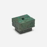 Otto Natzler, Rectangular form with fragmented top and circular impressions