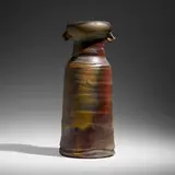 Paul Chaleff, Totemic vessel, 1983, wood-fired glazed stoneware