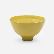 Bowl by Lucie Rie, c. 1980, glazed stoneware, sold Oct 2023