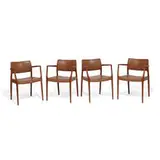 Niels O. Møller, armchairs, set of four, model 65