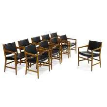 Hans J. Wegner, armchairs, set of 10