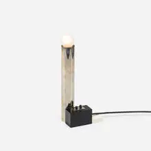 Sybold van Ravesteyn, table lamp, chrome-plated steel, lacquered wood