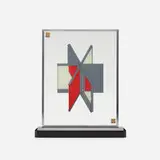 Rodney Graham, A Design for a Mirrored Slipcase for Les Dernières Merveilles de la Science, 1991, screenprint on glass, lacquered wood, offset color lithograph
