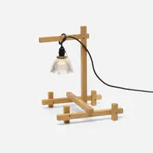 Mei Mei's lamp by Richard Tuttle, 1994, maple, glass, sold Jan 2018