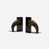 Carl Auböck III, bookends model 4773, pair, 1958, horn, enameled steel