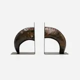 Carl Auböck III, bookends model 4773, pair, 1958, horn, enameled steel