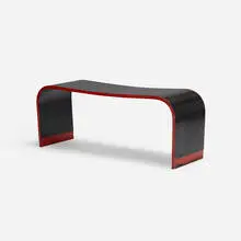 attribution Marcello Piacentini, bench, c. 1935, bent and lacquered wood