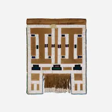 Mapoto apron by Ndebele, canvas, glass beads, leather, sold Jan 2018