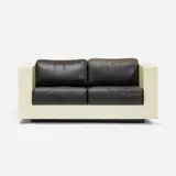 Lella and Massimo Vignelli, Saratoga settee, 1964, lacquered wood, leather