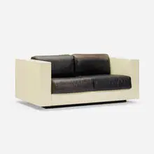 Lella and Massimo Vignelli, Saratoga settee, 1964, lacquered wood, leather