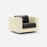 Lella and Massimo Vignelli, Saratoga lounge chair, 1964, lacquered wood, leather