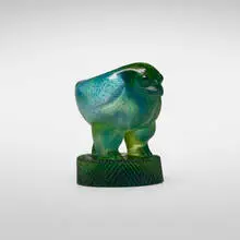 Loretta Yang, Bluebird candlestick, 1996, cast glass