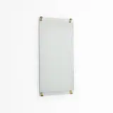Carl Auböck, mirror, c. 1950, mirrored glass, brass, glass, enameled steel