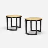 Edward Wormley, occasional tables, pair, c. 1967 / 1972, lacquered mahogany, bleached rosewood